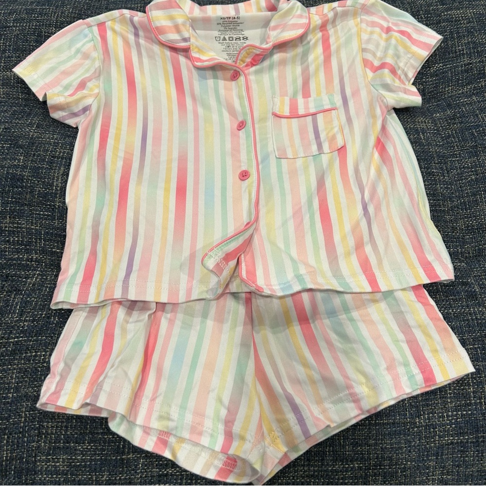 ☀️ 3/$15 George Striped Pajama Short Set White